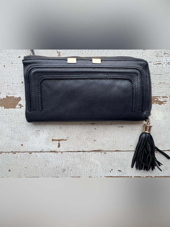 Danier Handbags - Danier Black Zip-Around Tassel Wallet
